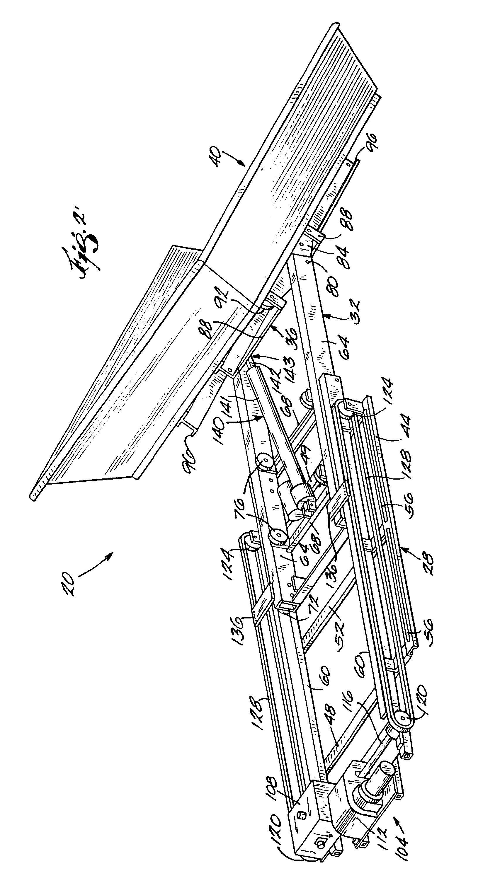 Dumping and transporting accessory having a telescoping lift with a pivot mounted trolley
