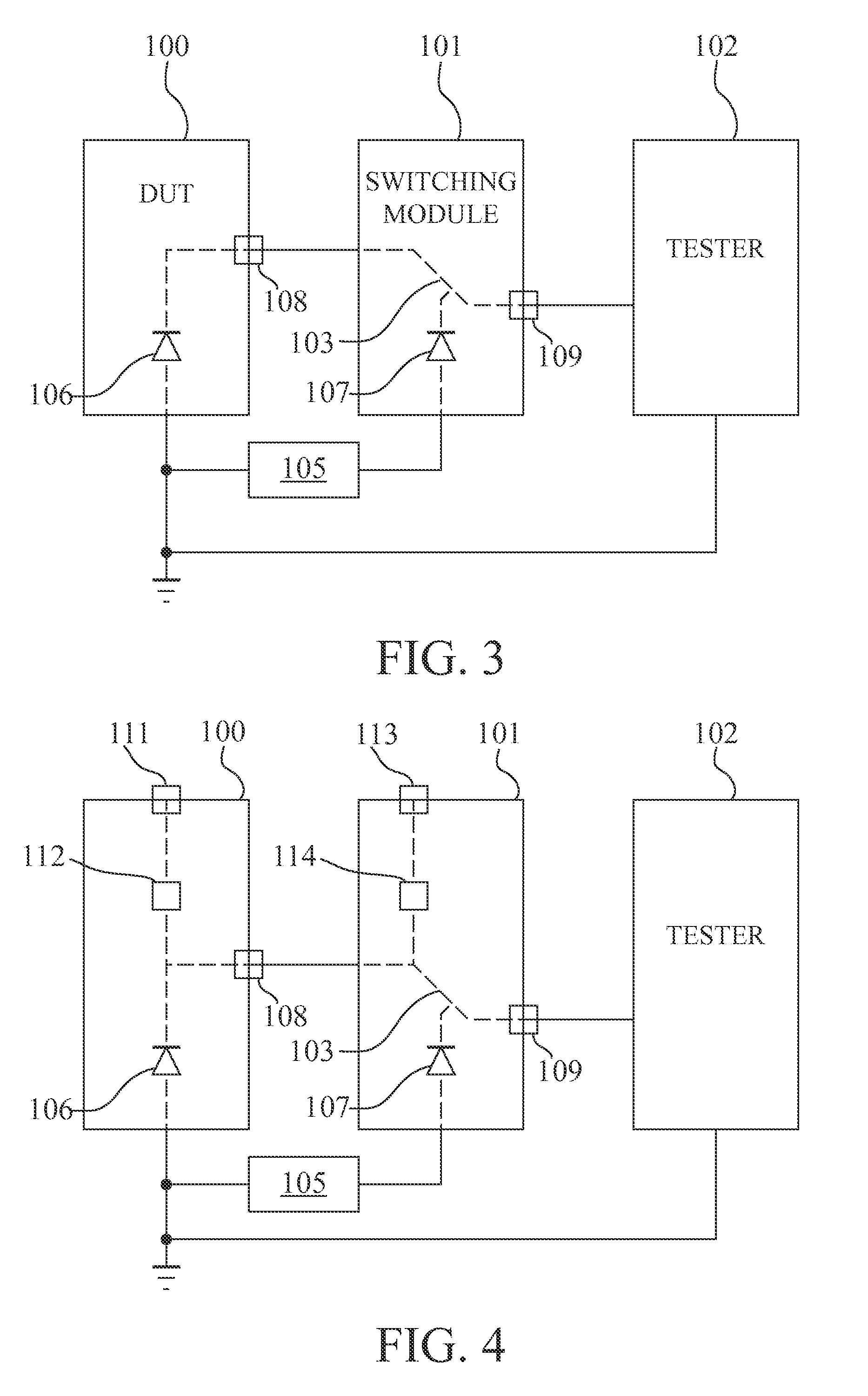 Testing system with an isolated switching module