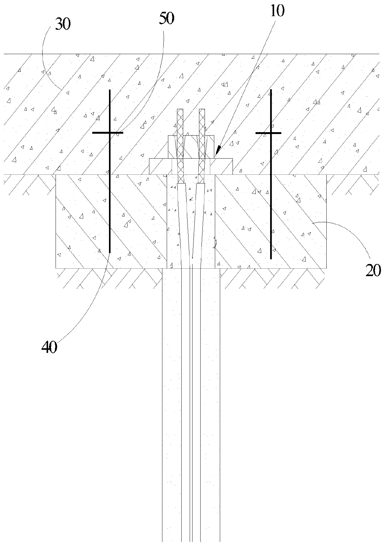 Pre-tensioned and post-anchored prestressed anti-floating anchor rod construction method