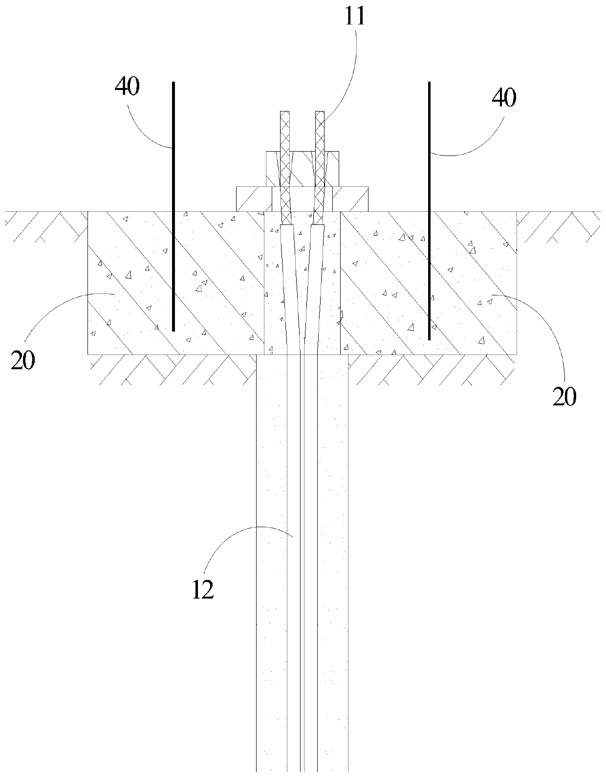 Pre-tensioned and post-anchored prestressed anti-floating anchor rod construction method