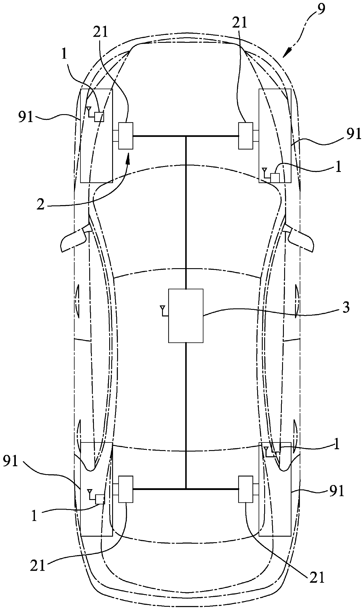 Wheel position judgment system and wheel position judgment method