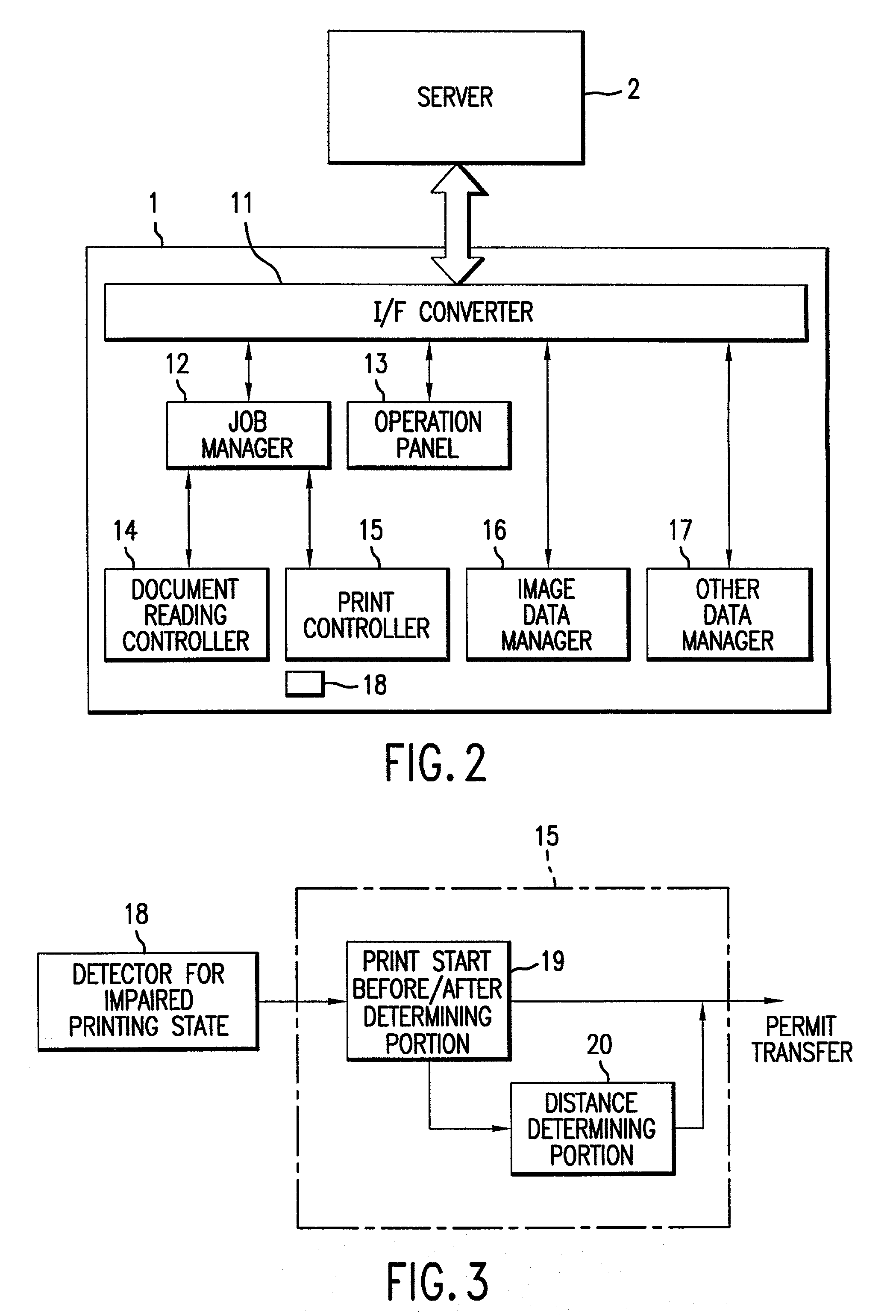 Image forming system and image forming apparatus for transferring job data when an impaired image forming state is detected