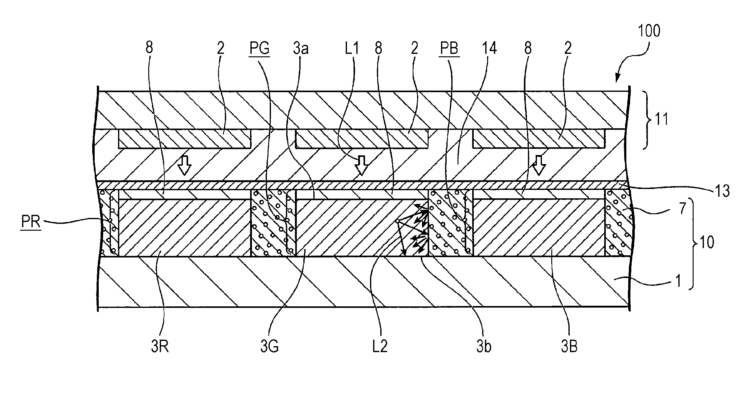 Phosphor substrate, display device, and electronic apparatus