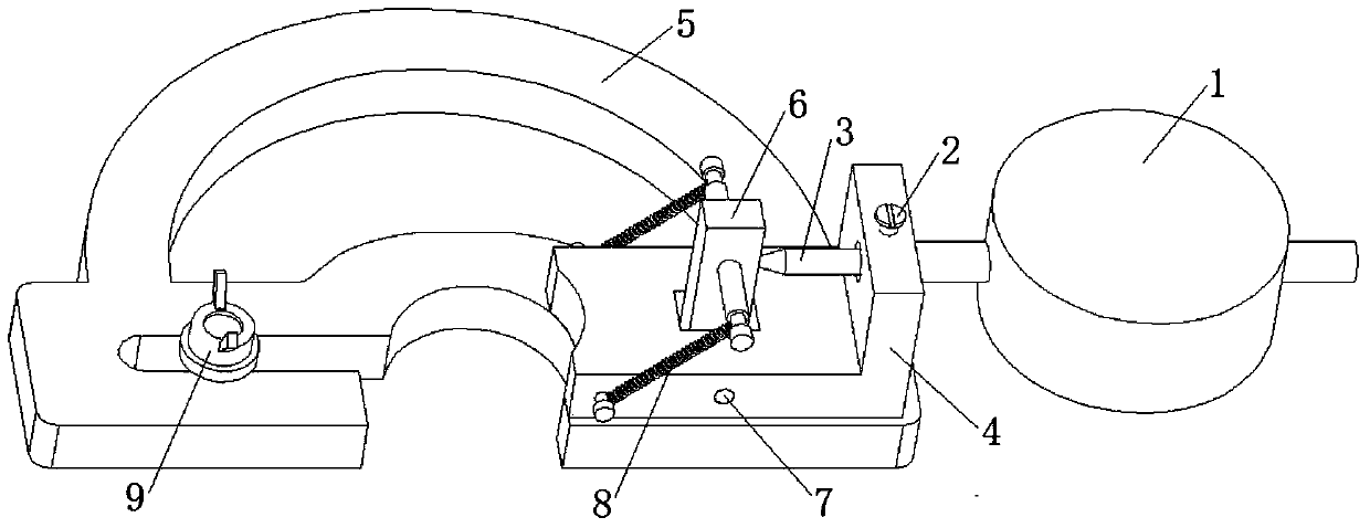 On-line measurement device for shallow-spigot part with shaft in middle