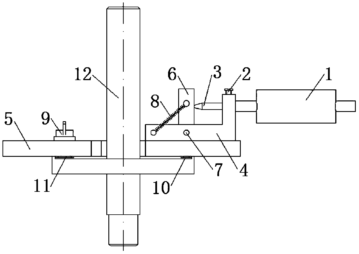 On-line measurement device for shallow-spigot part with shaft in middle
