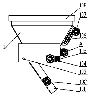 Lifting loading device and material distributing system with same