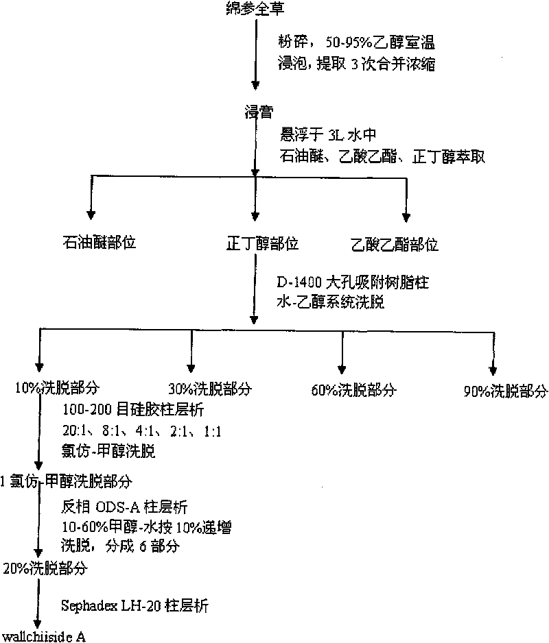 Compound extracted from Tibetan medicine eriophyton wallichii with antioxidant activity and extracting method thereof