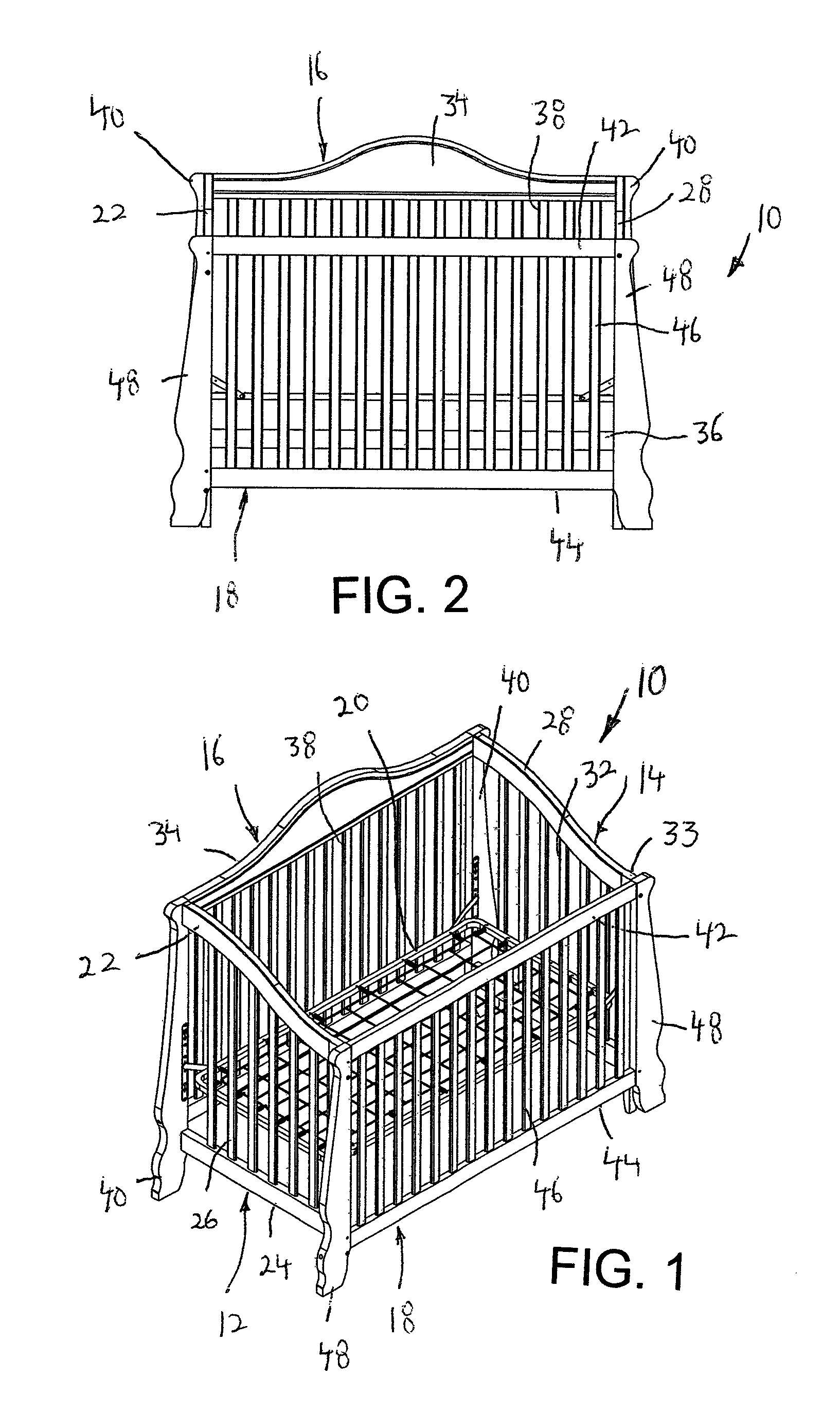 Connecting arrangement for spring deck holder for a crib mattress