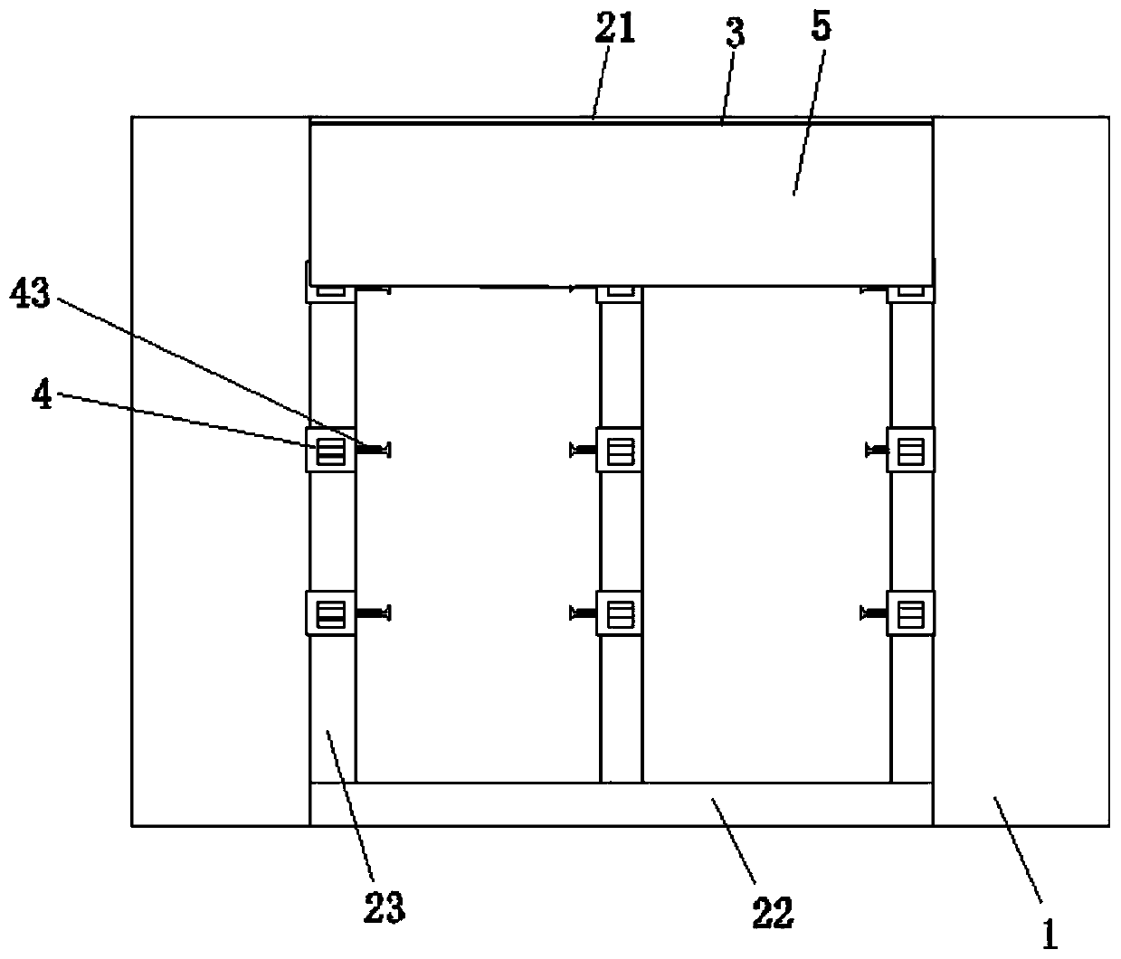 Assembled keel partition wall mounting structure