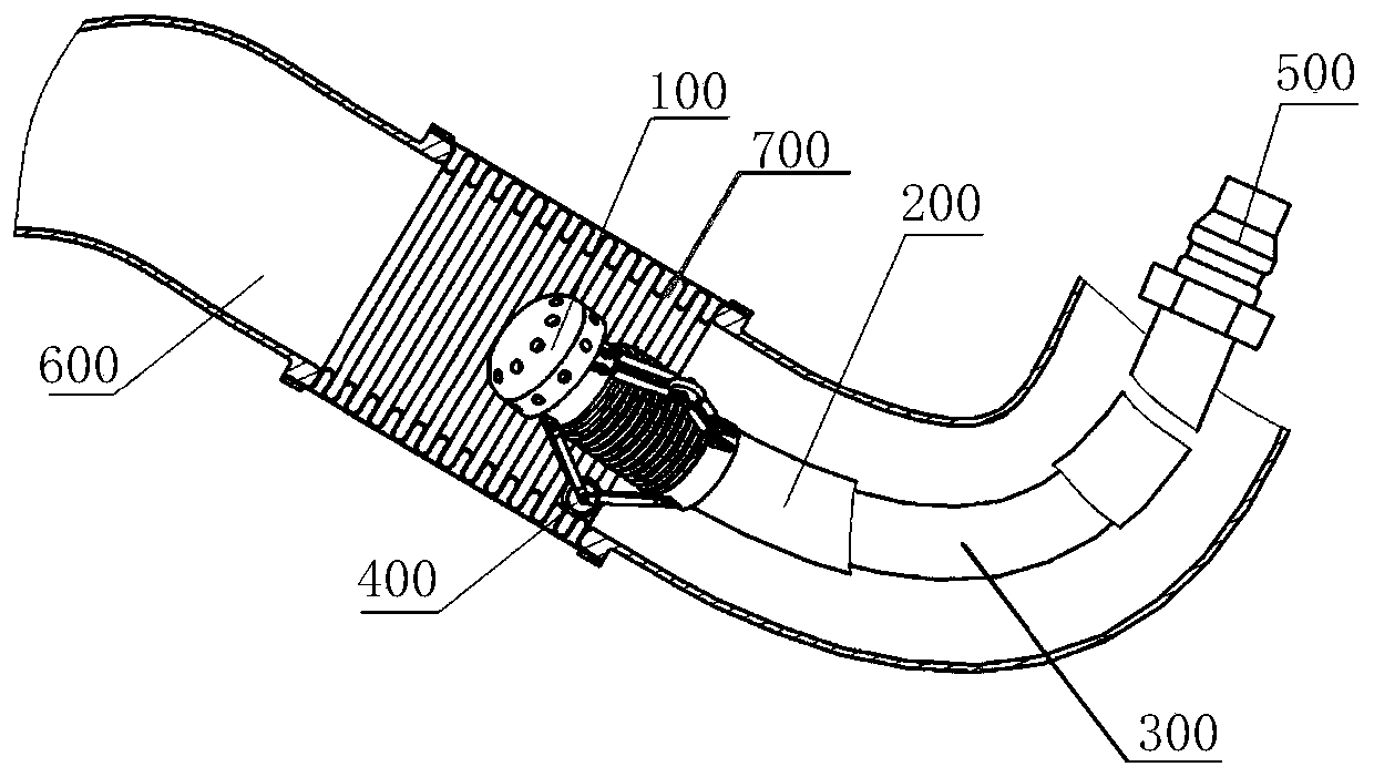 Redundant object clearing device and method for inner surface of curved guide pipe