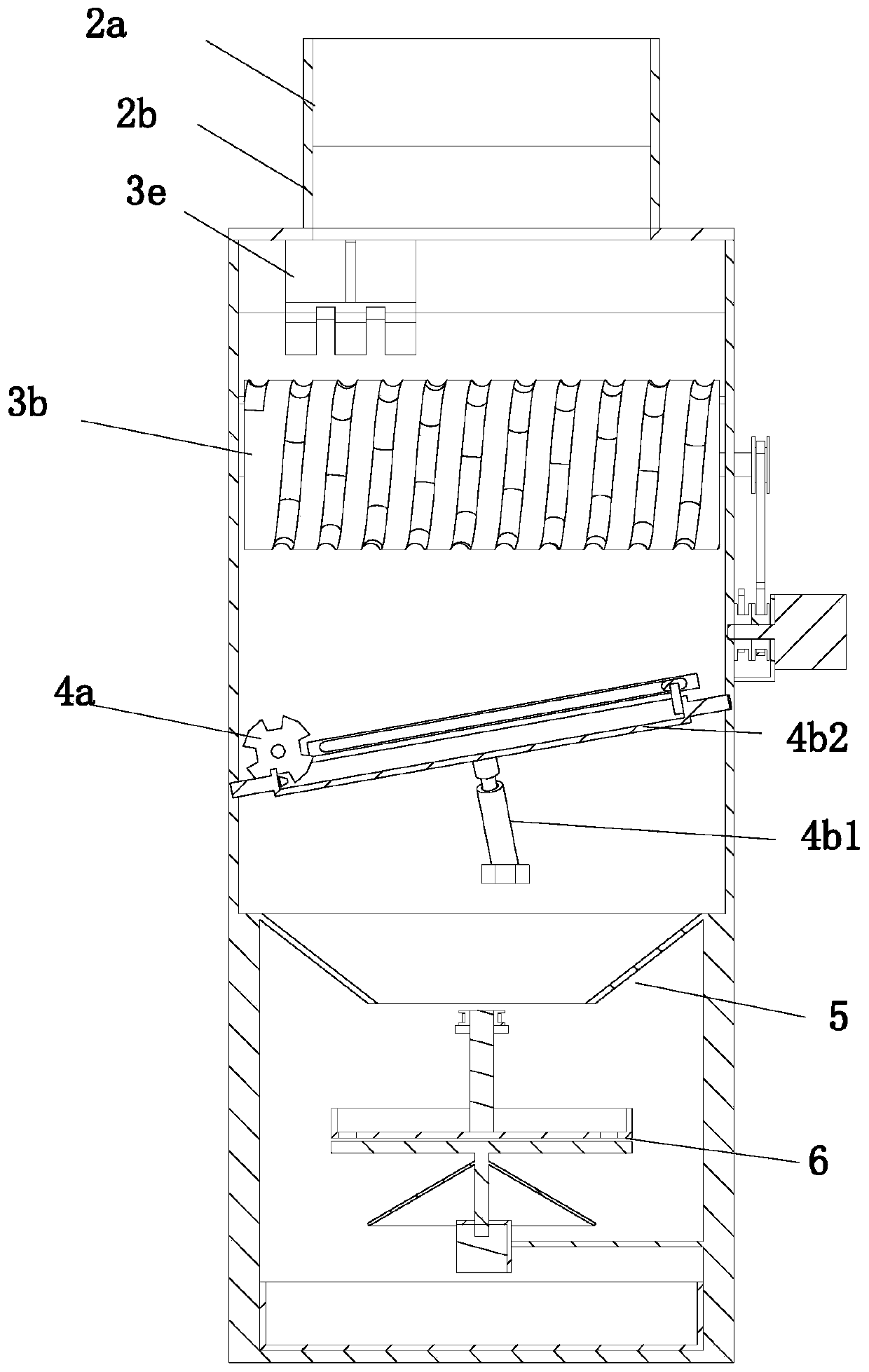 A drug crushing and grinding mechanism