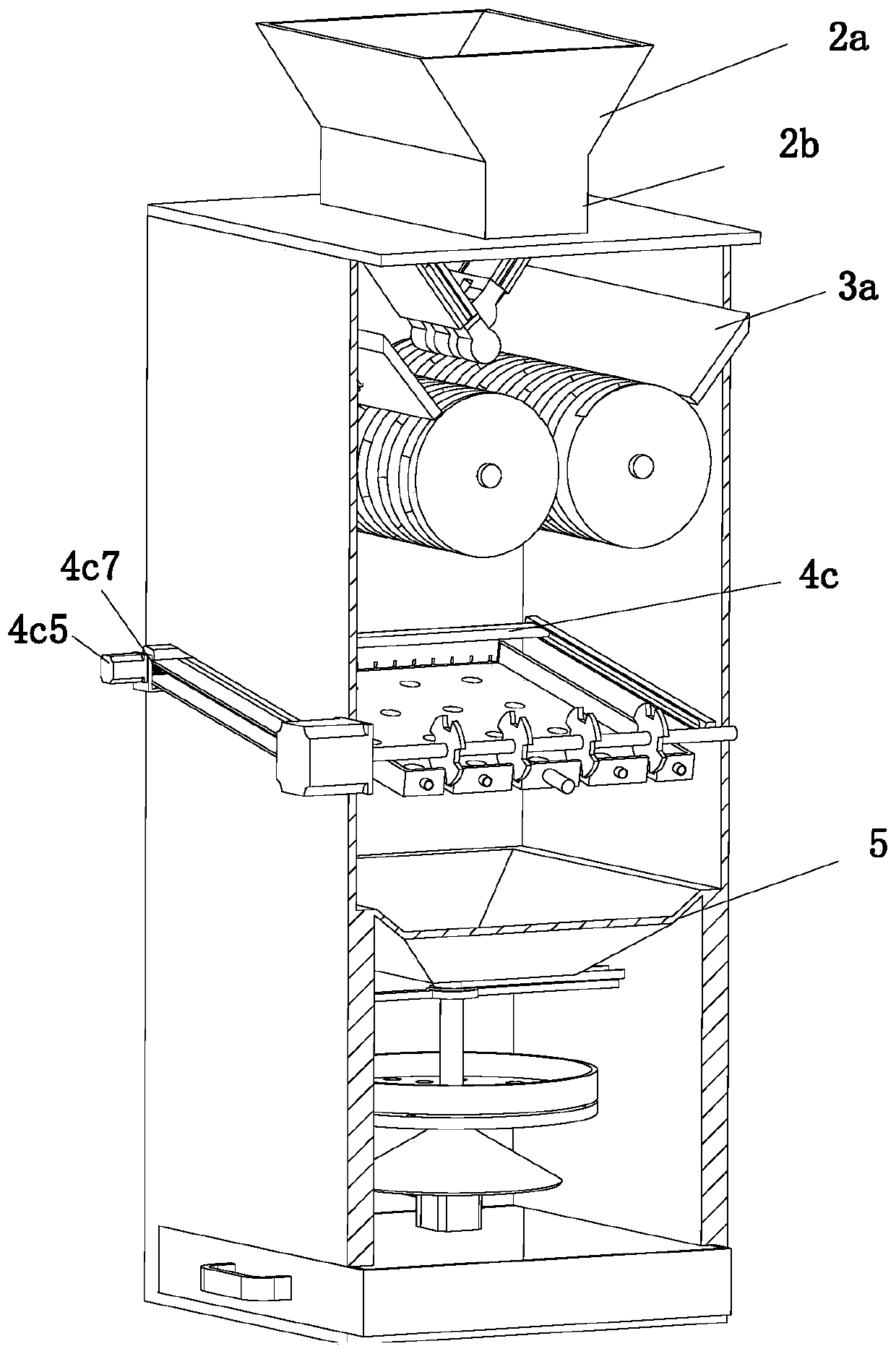 A drug crushing and grinding mechanism