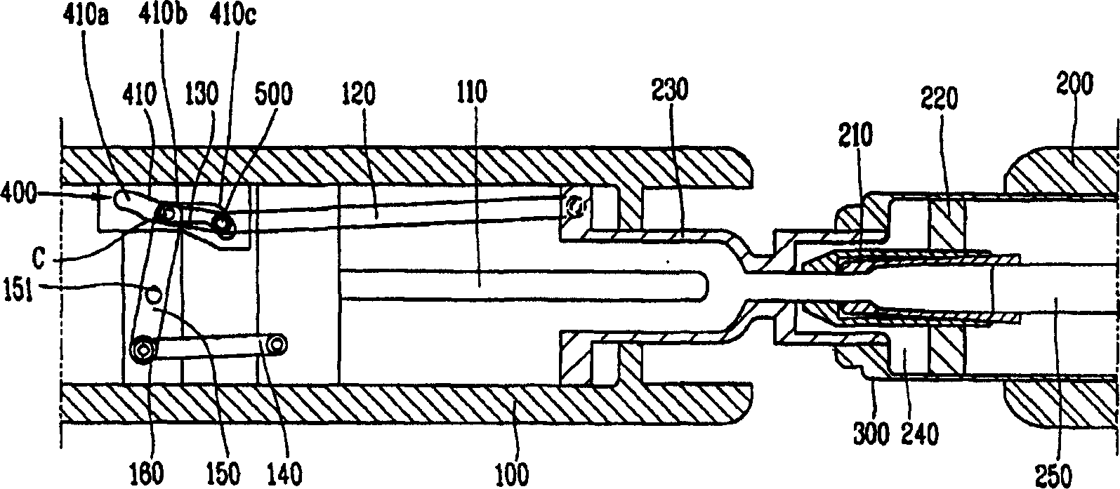 Gas insulating switch device