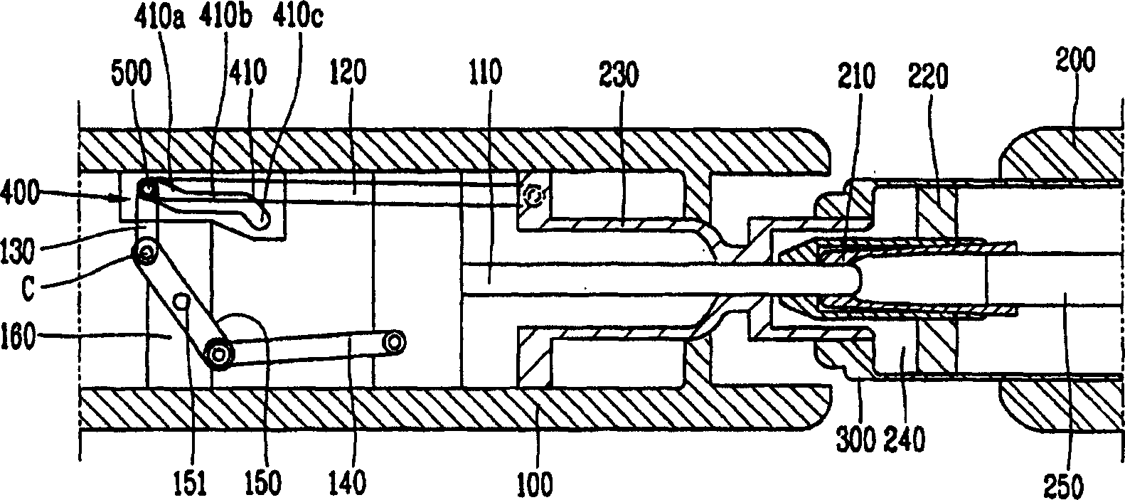 Gas insulating switch device