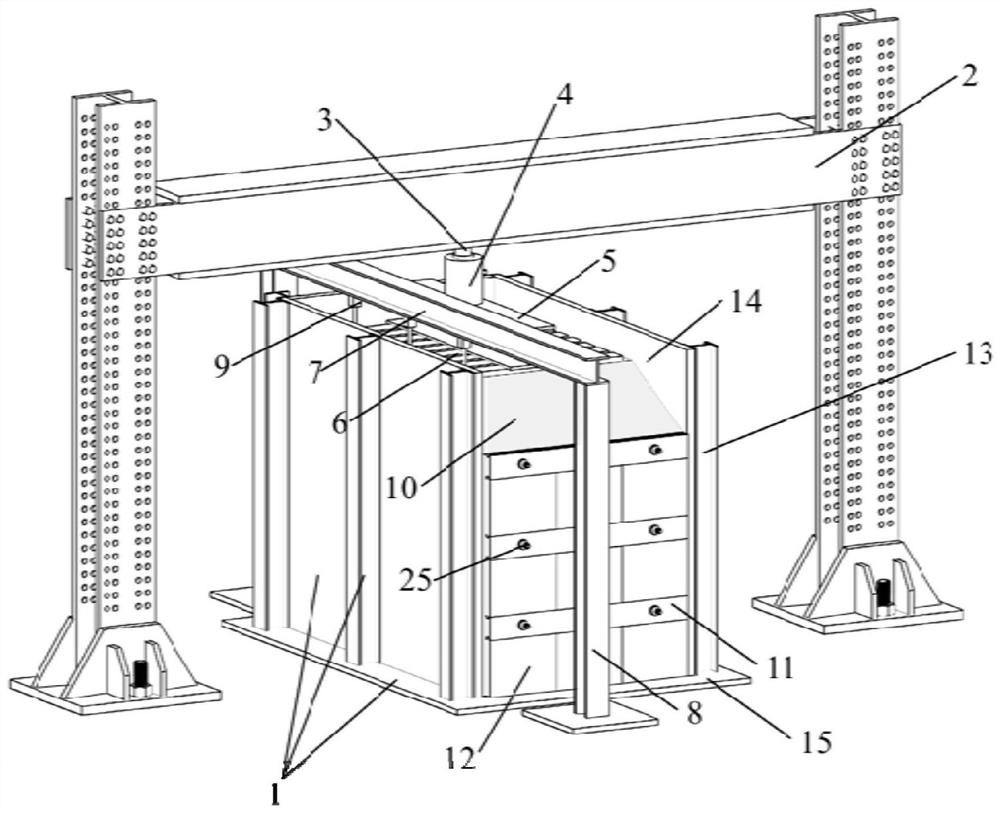 Testing device for prestressed anchor group type retaining wall