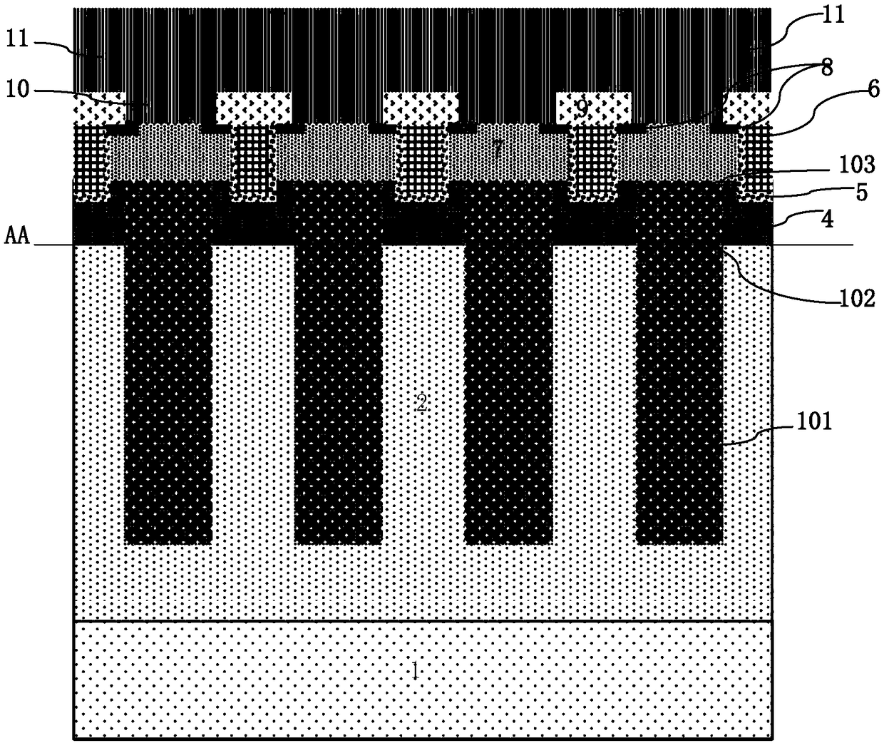 Trench gate super junction device and manufacturing method thereof