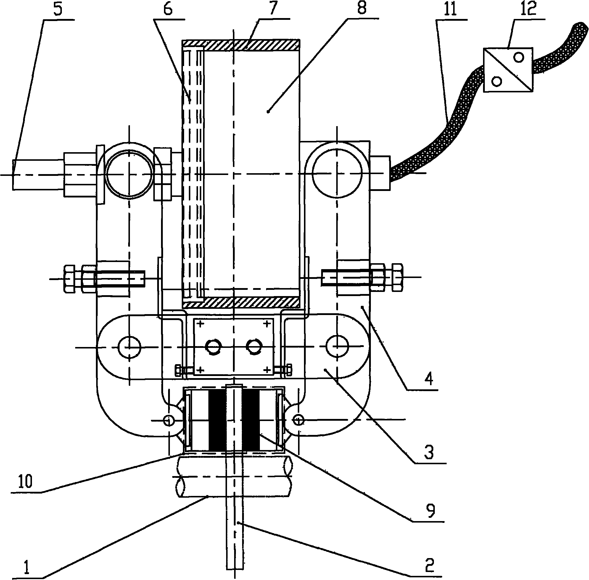Industrial-mineral electric locomotive anti-lock electromagnetic braking device