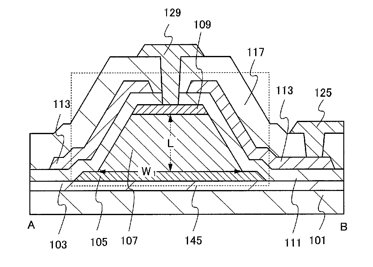 Transistor having oxide semiconductor with electrode facing its side surface