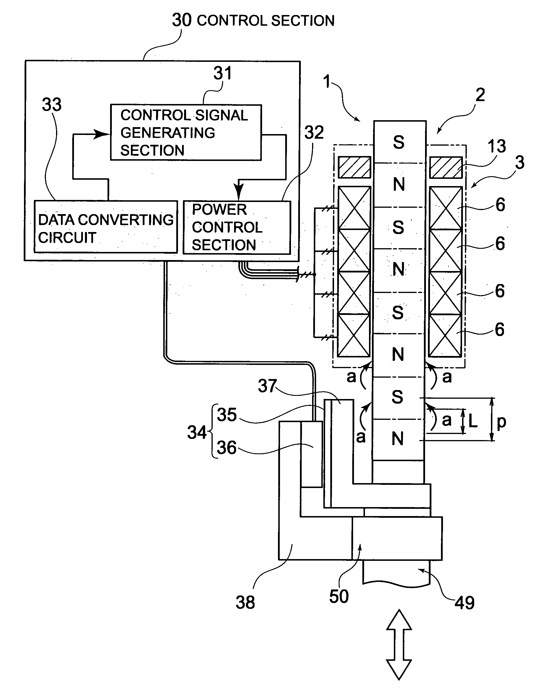 Linear motor device and machine tool having the same mounted thereon