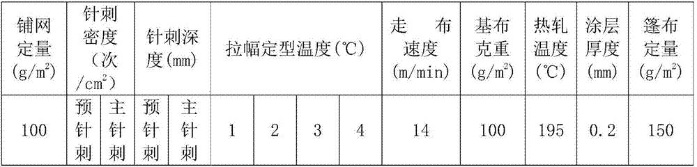 Tarpaulin taking filament spunbond nonwoven fabric as base cloth and production method thereof