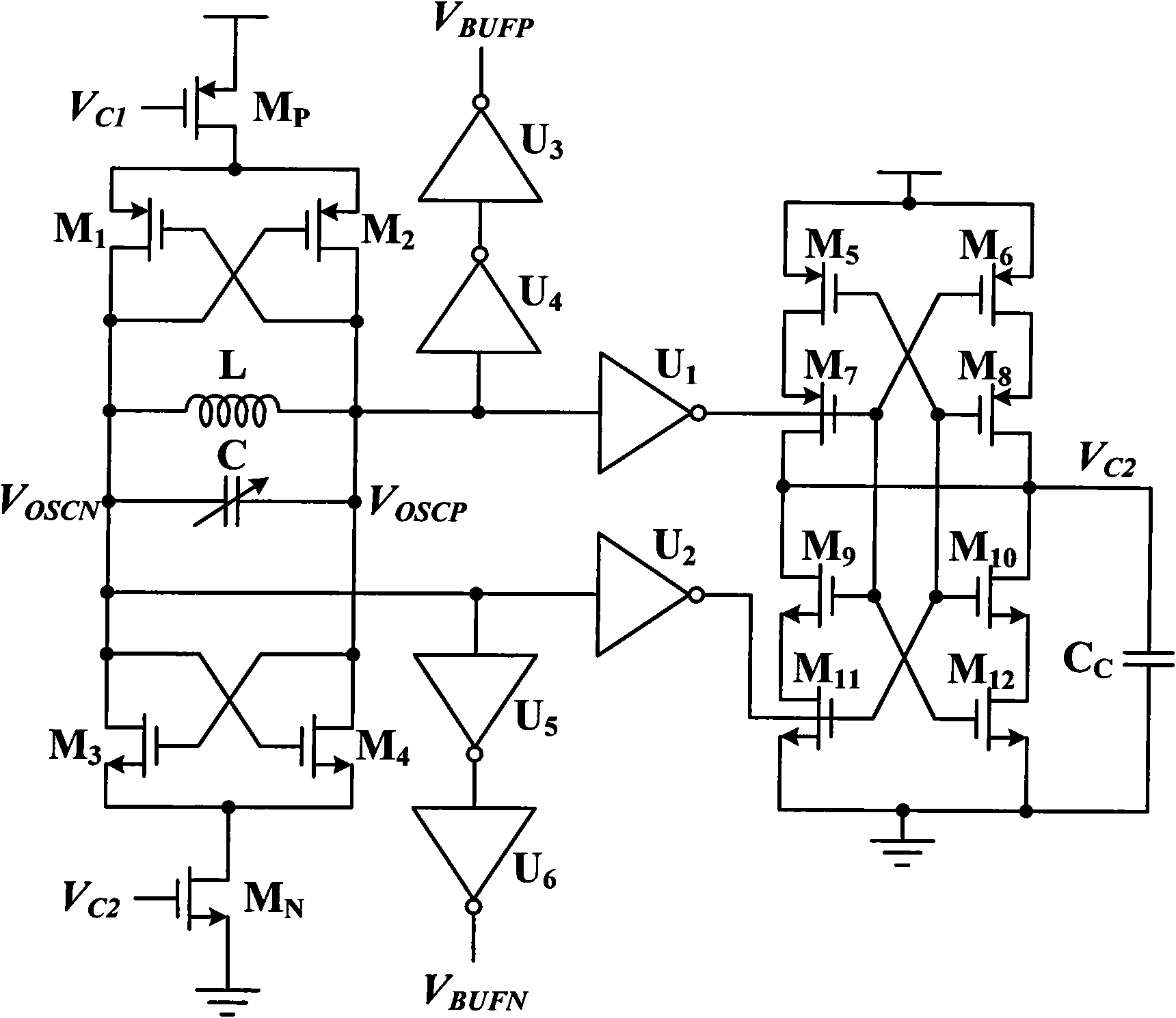 Common-mode controlled inductance-capacitance voltage-controlled oscillator