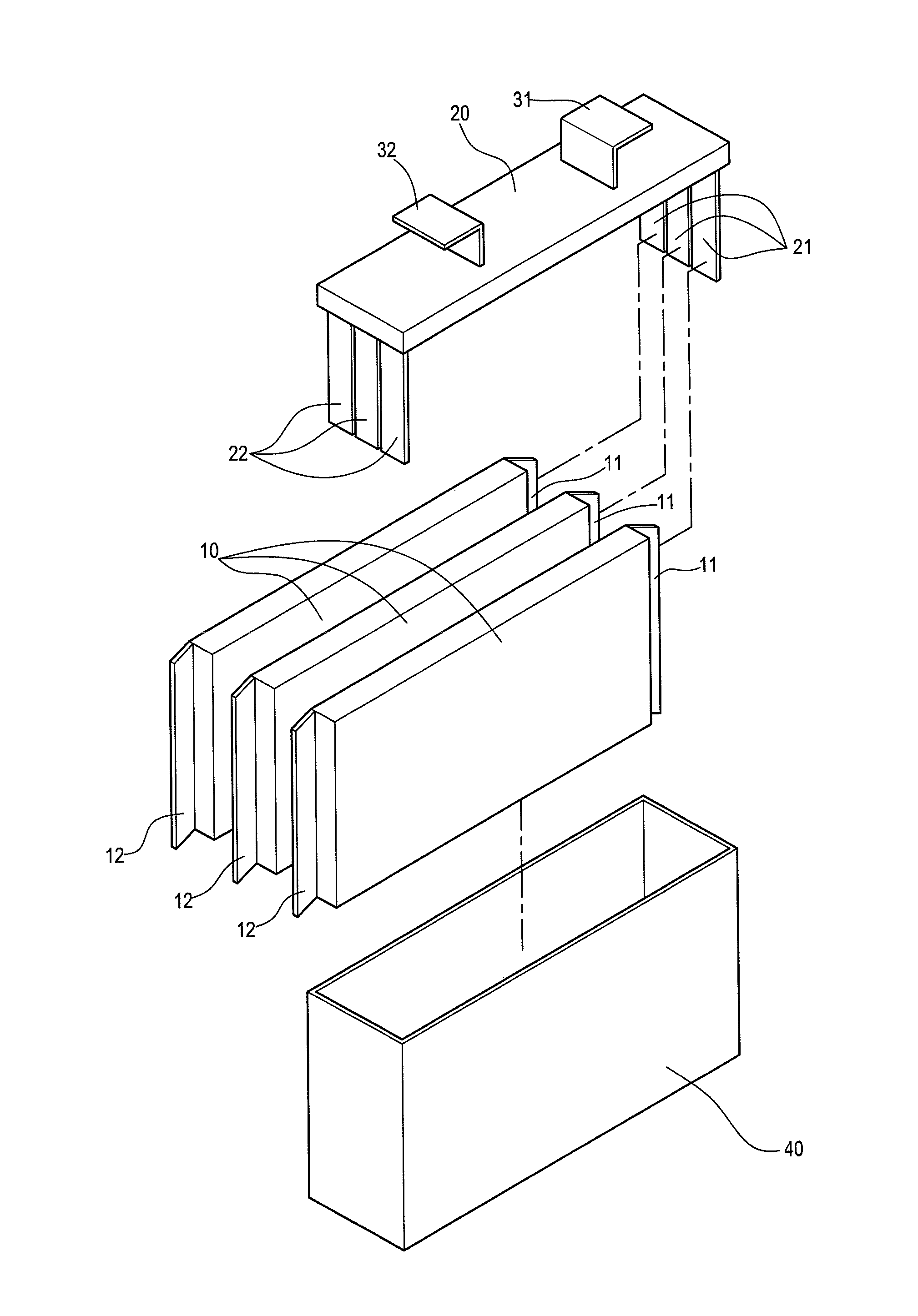 Conductive connection structure for secondary batteries