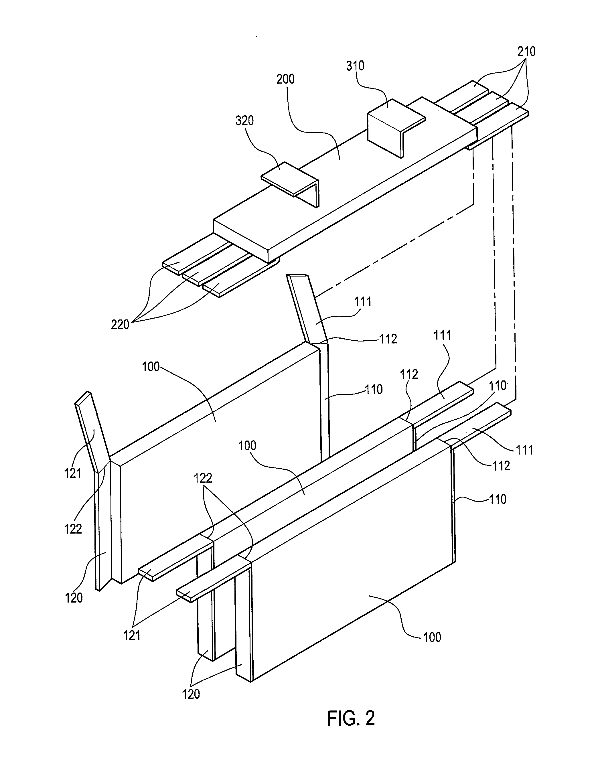 Conductive connection structure for secondary batteries