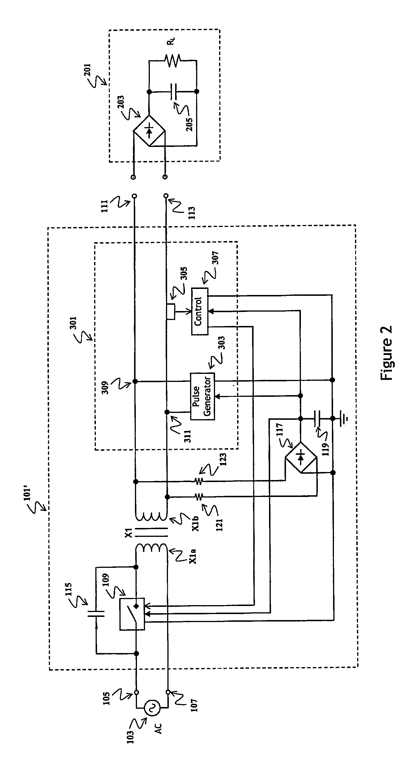 Load detector for an AC-AC power supply