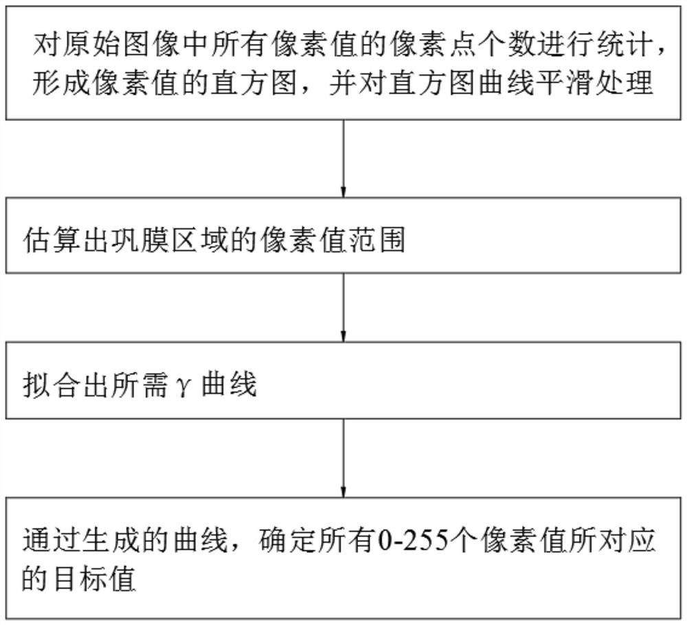 Method for adaptively adjusting gamma curve of human eye iris image