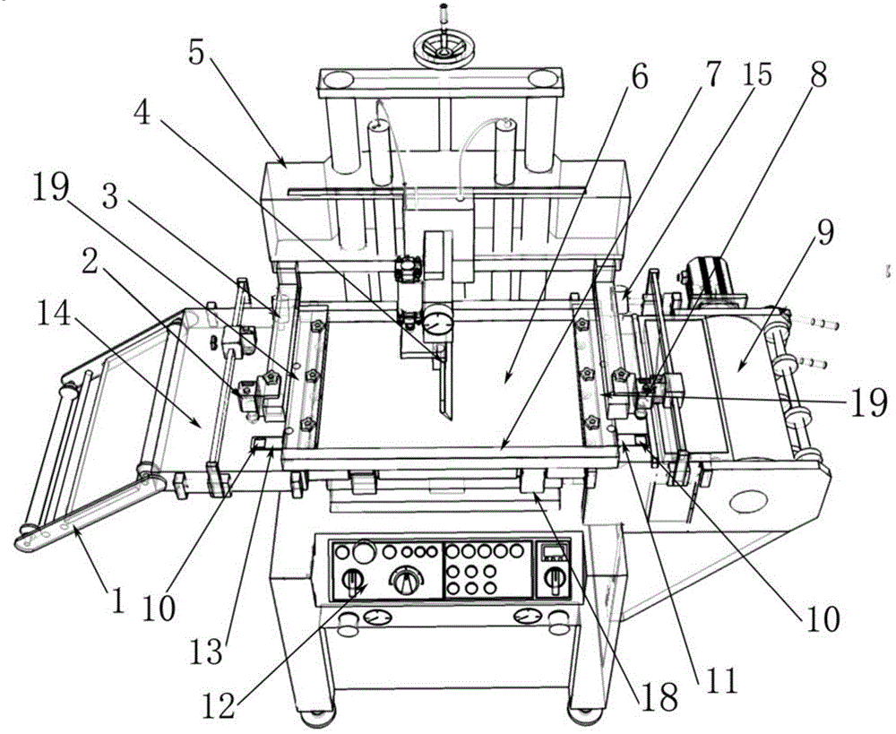 A screen printing machine with self-alignment function of overprinting