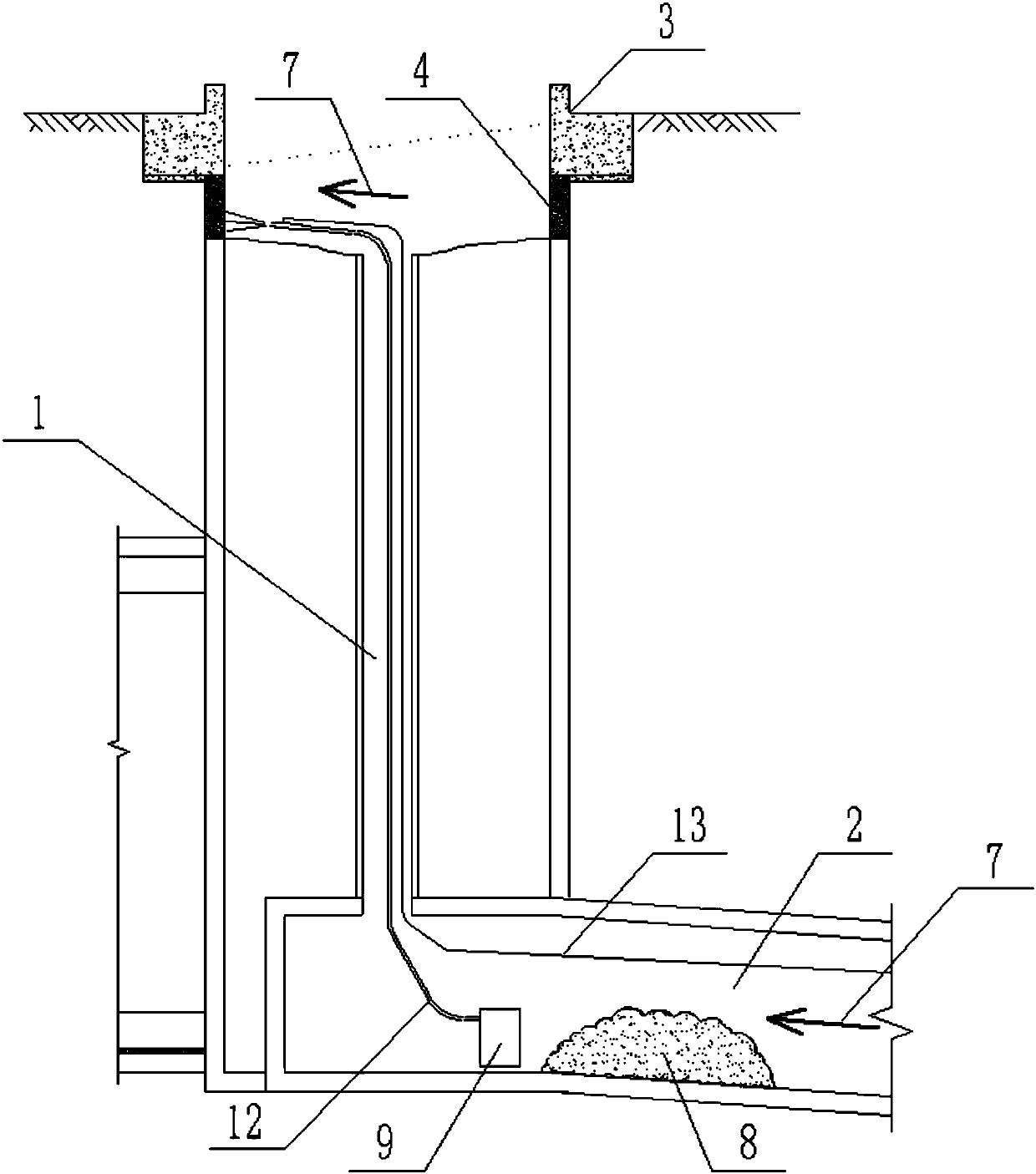 Vertical shaft excavation construction method adopting mode of downhole soil outlet and feeding
