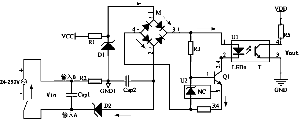 A switch input circuit for relay protection tester