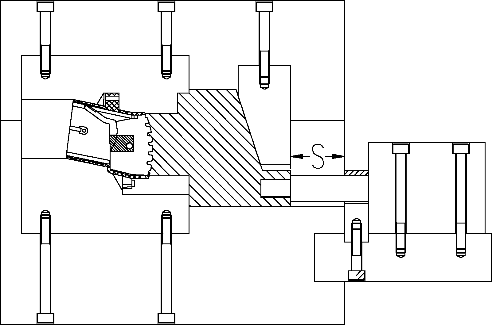 Slide block demolding mechanism with function of coring twice