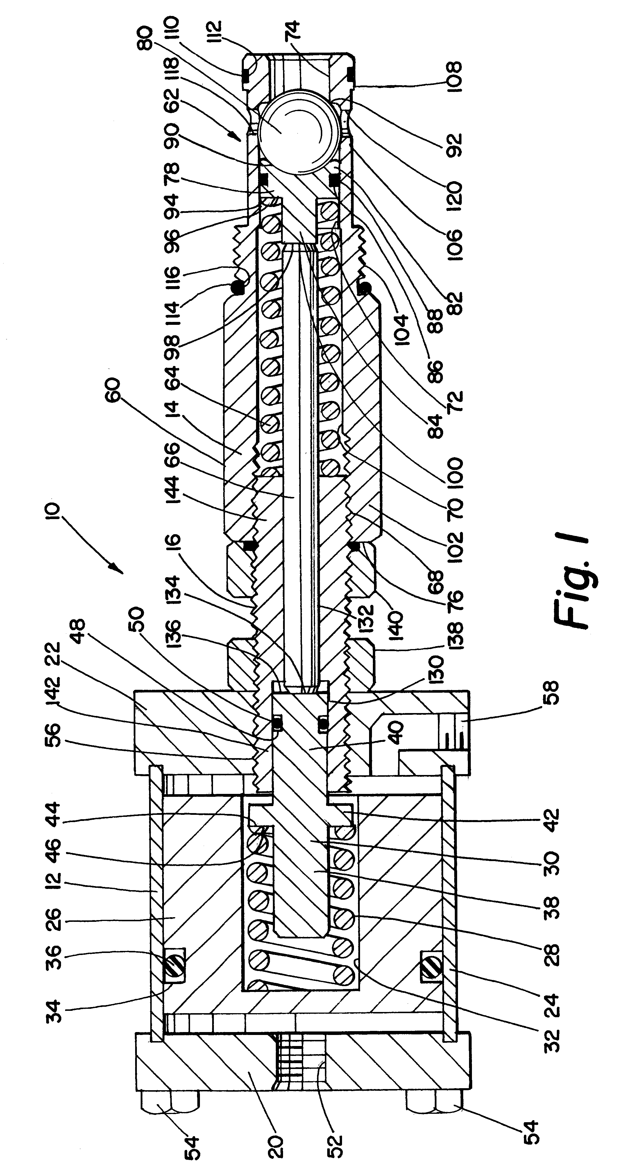 Remotely actuated multiple pressure direct acting relief valve