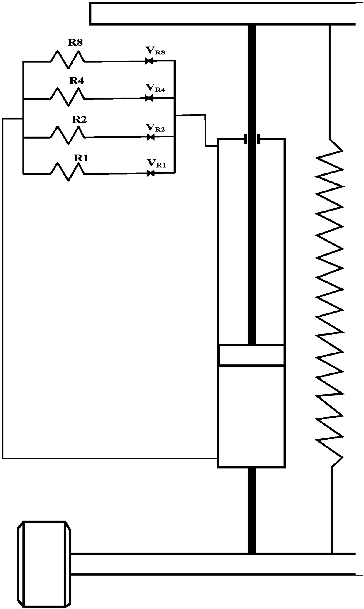 Parallel R-type automobile shock absorber for recovering energy by turbines and method