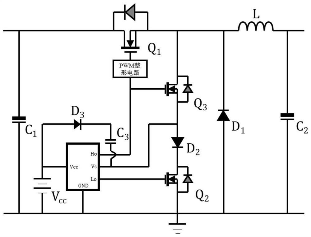 A bootstrap drive circuit for buck converter without negative current