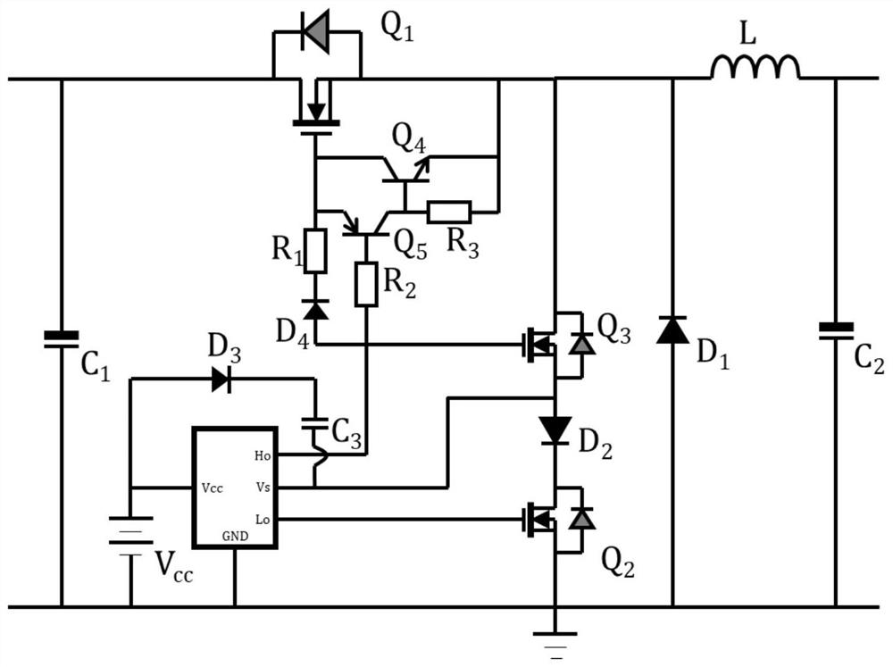 A bootstrap drive circuit for buck converter without negative current
