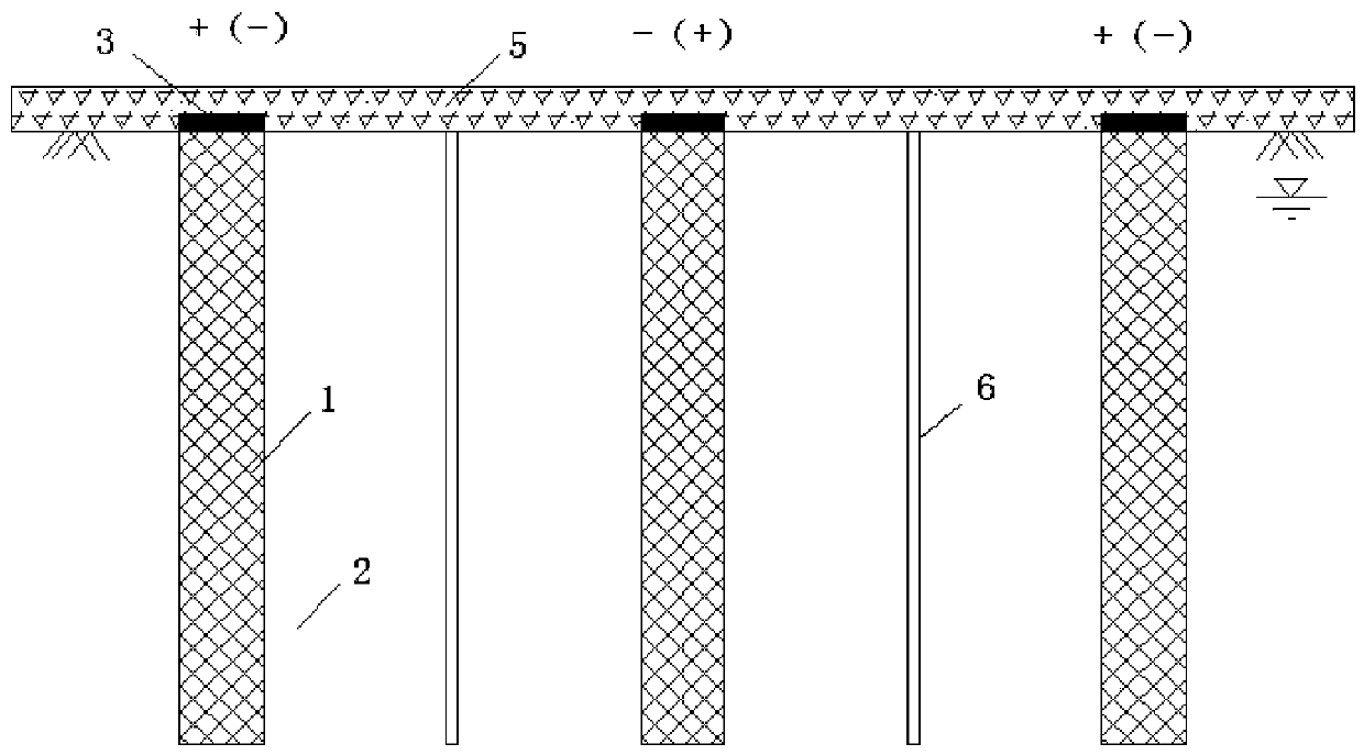 A construction method for strengthening soft foundation with carbon fiber cement mixing pile combined with electroosmotic method