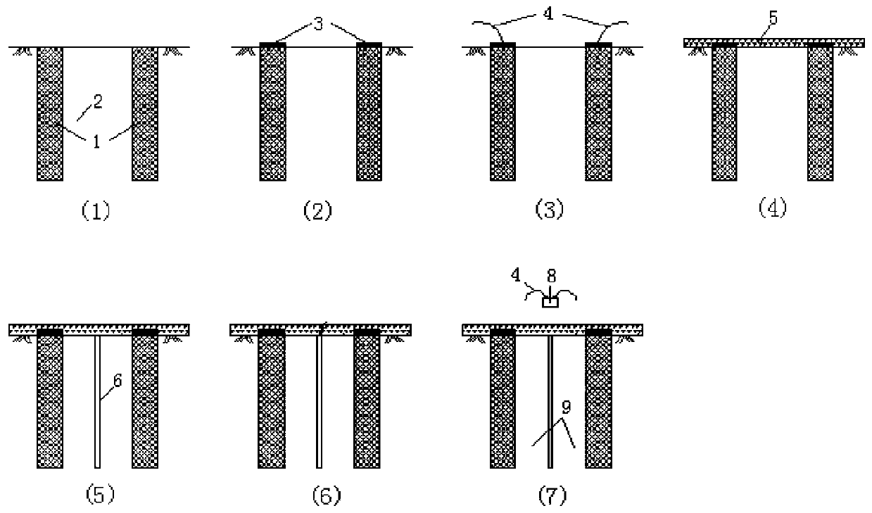 A construction method for strengthening soft foundation with carbon fiber cement mixing pile combined with electroosmotic method