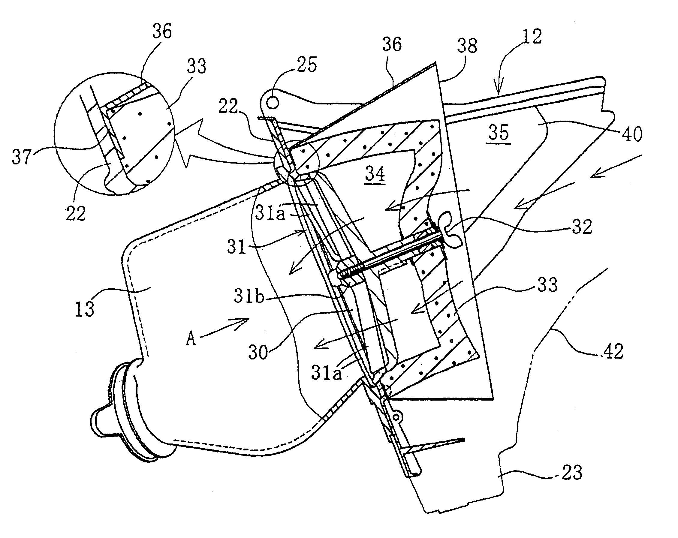 Air cleaner device for motorcycle