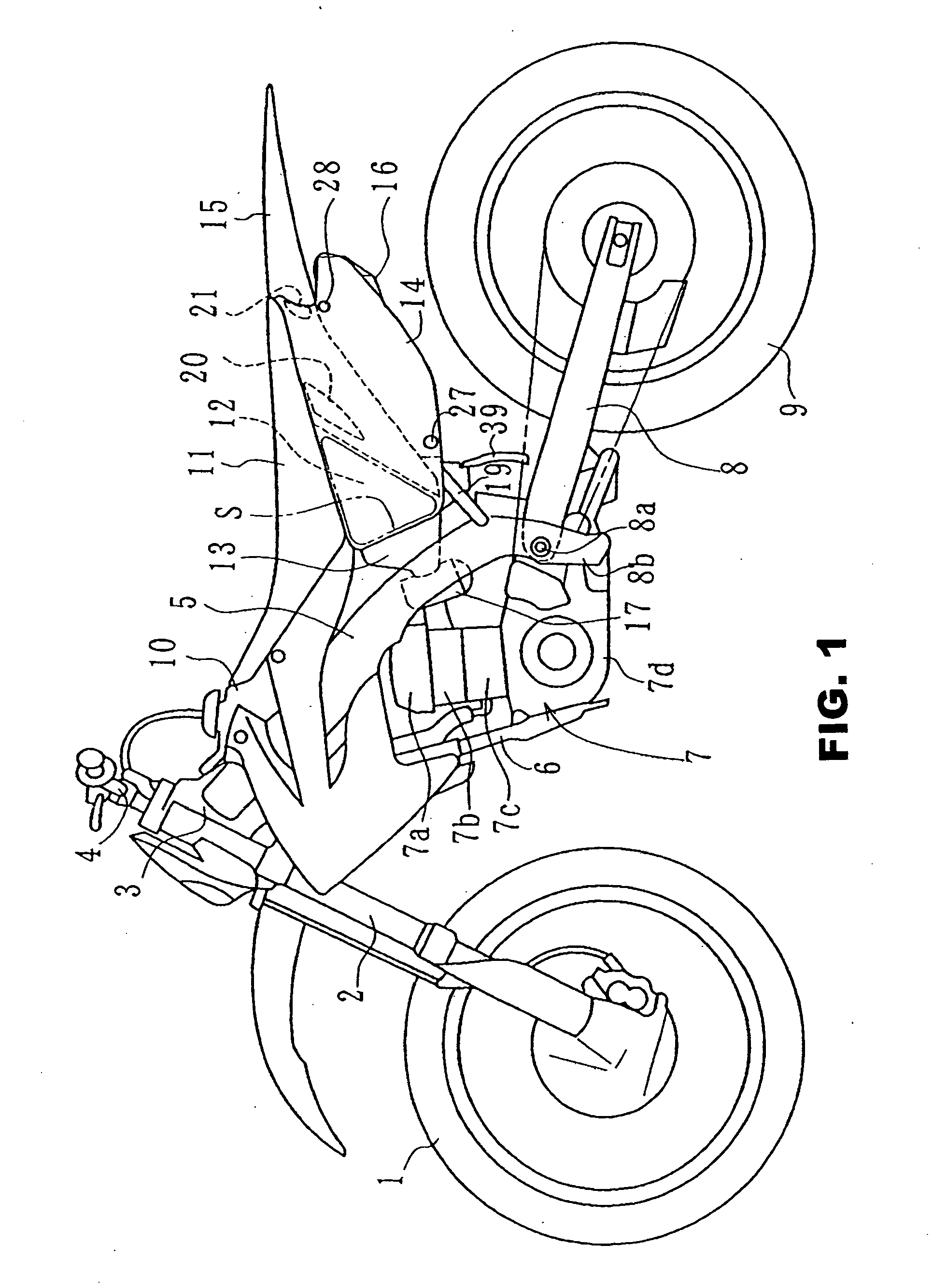 Air cleaner device for motorcycle