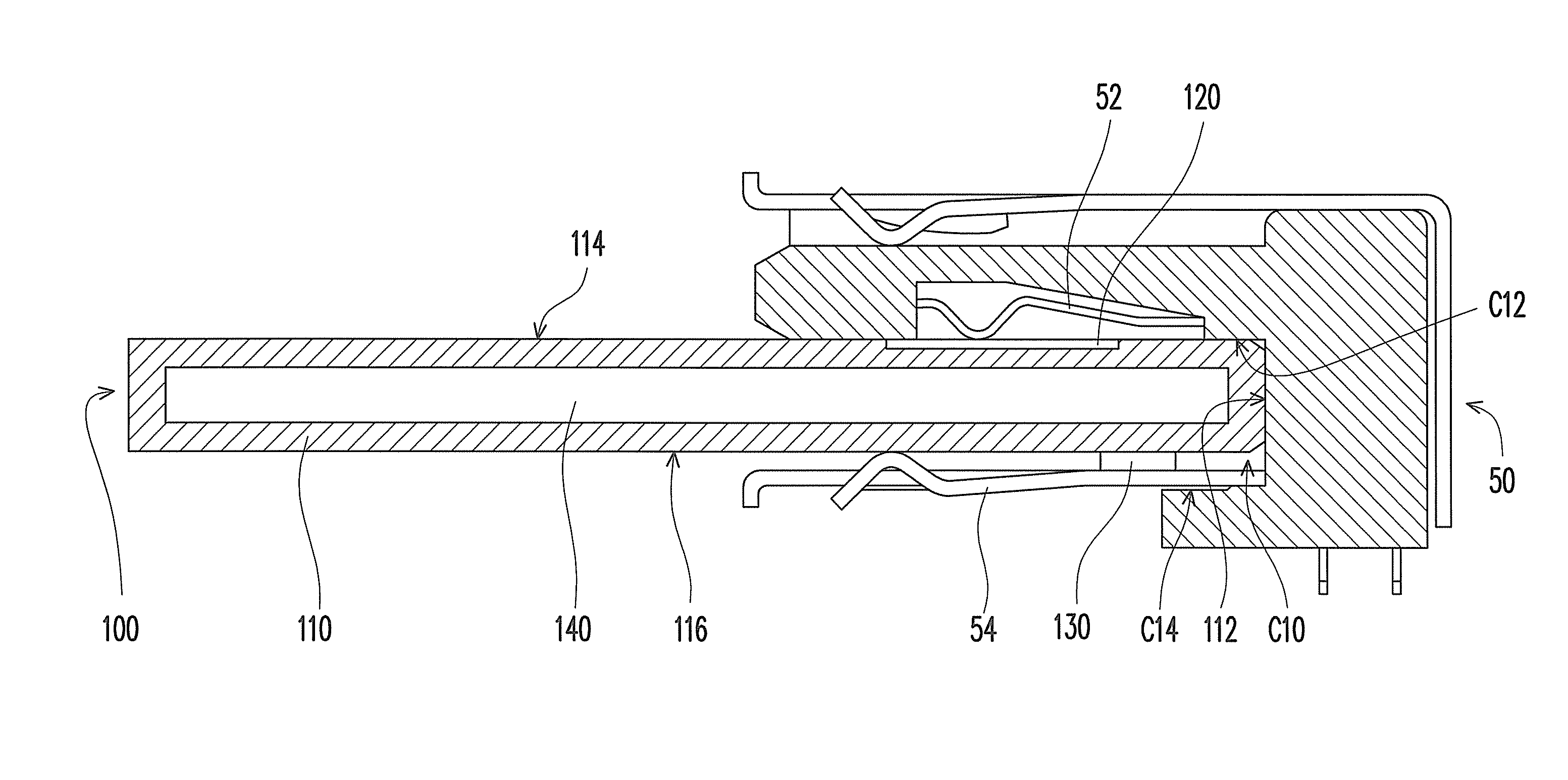 Electronic device, adapter and receptacle