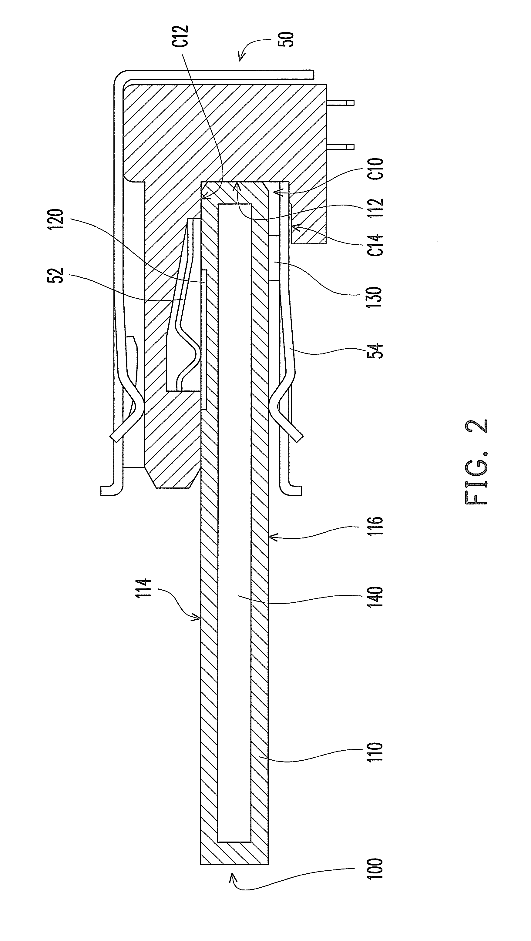 Electronic device, adapter and receptacle