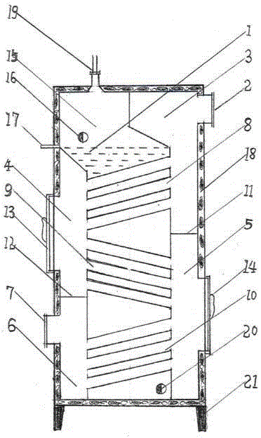 Normal-pressure water heating device using heat energy of flue gas