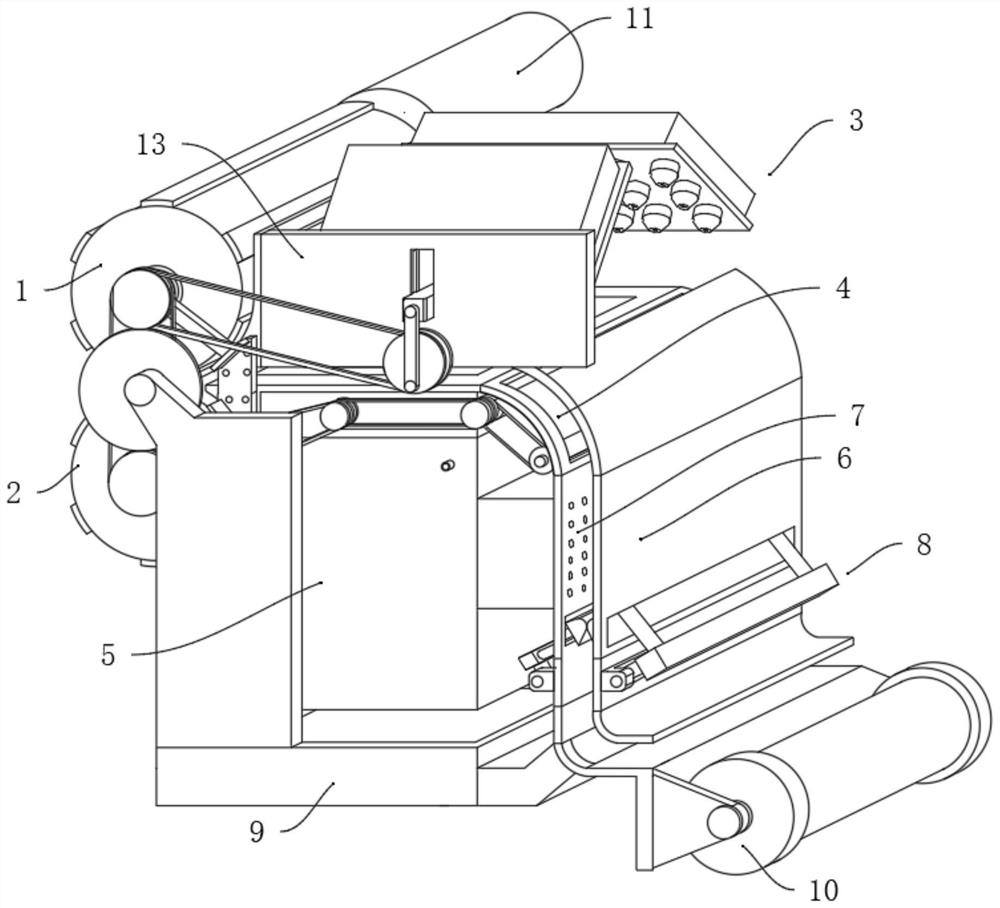 Cleaning type linen and cotton yarn dyeing, weaving and rinsing device