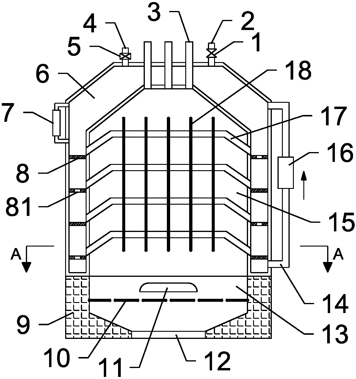 An industrial steam furnace with high utilization rate of heat energy