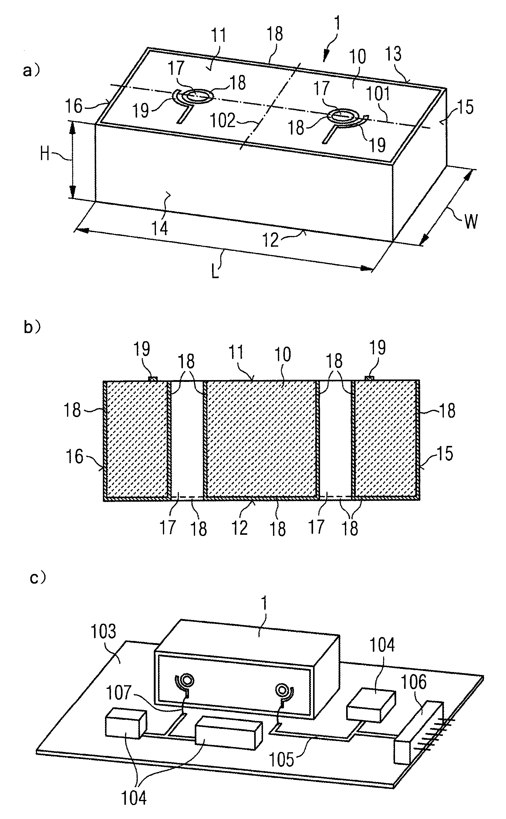 Filter for electronic signals and method for manufacturing it