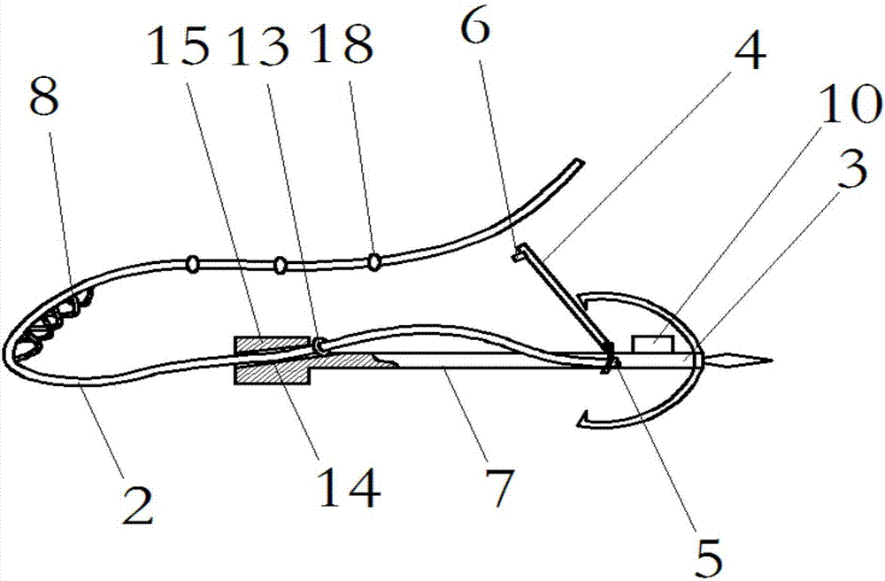 Turning anchor hook capable of measuring distance