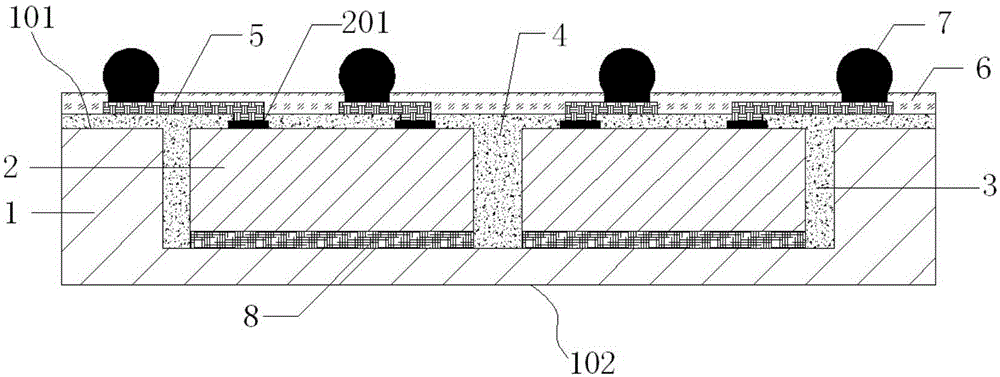 Embedded silicon substrate fan-out type packaging structure and manufacturing method thereof