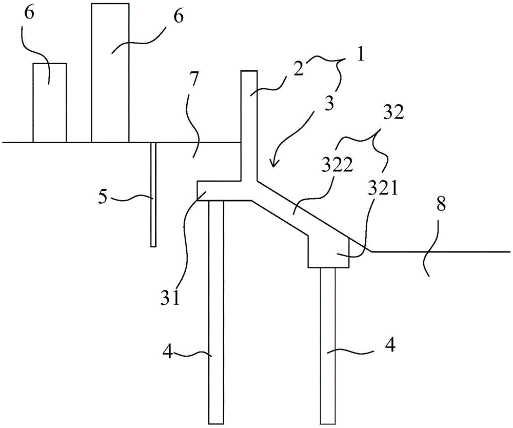 Pile foundation cap type special-shaped flood control wall